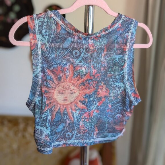 Shein Sheer Celestial Crop Top - Picture 3 of 7